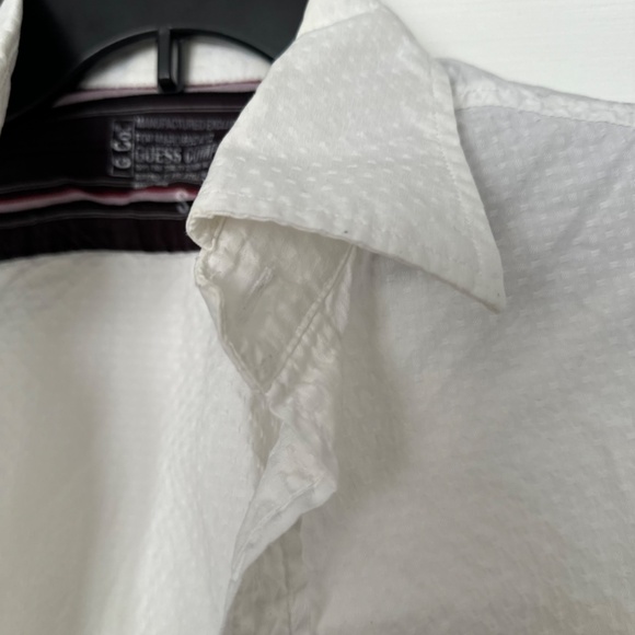 Men’s Guess French Cuff Shirt - Blue White - Size S - Picture 3 of 4